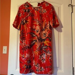 Diane Von Furstenberg Red Floral Dress